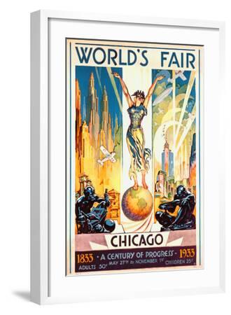 1933 Santa Fe to the Chicago World/'s Fair Vintage Look Metal Sign or Matted Print for 11x14 Frame